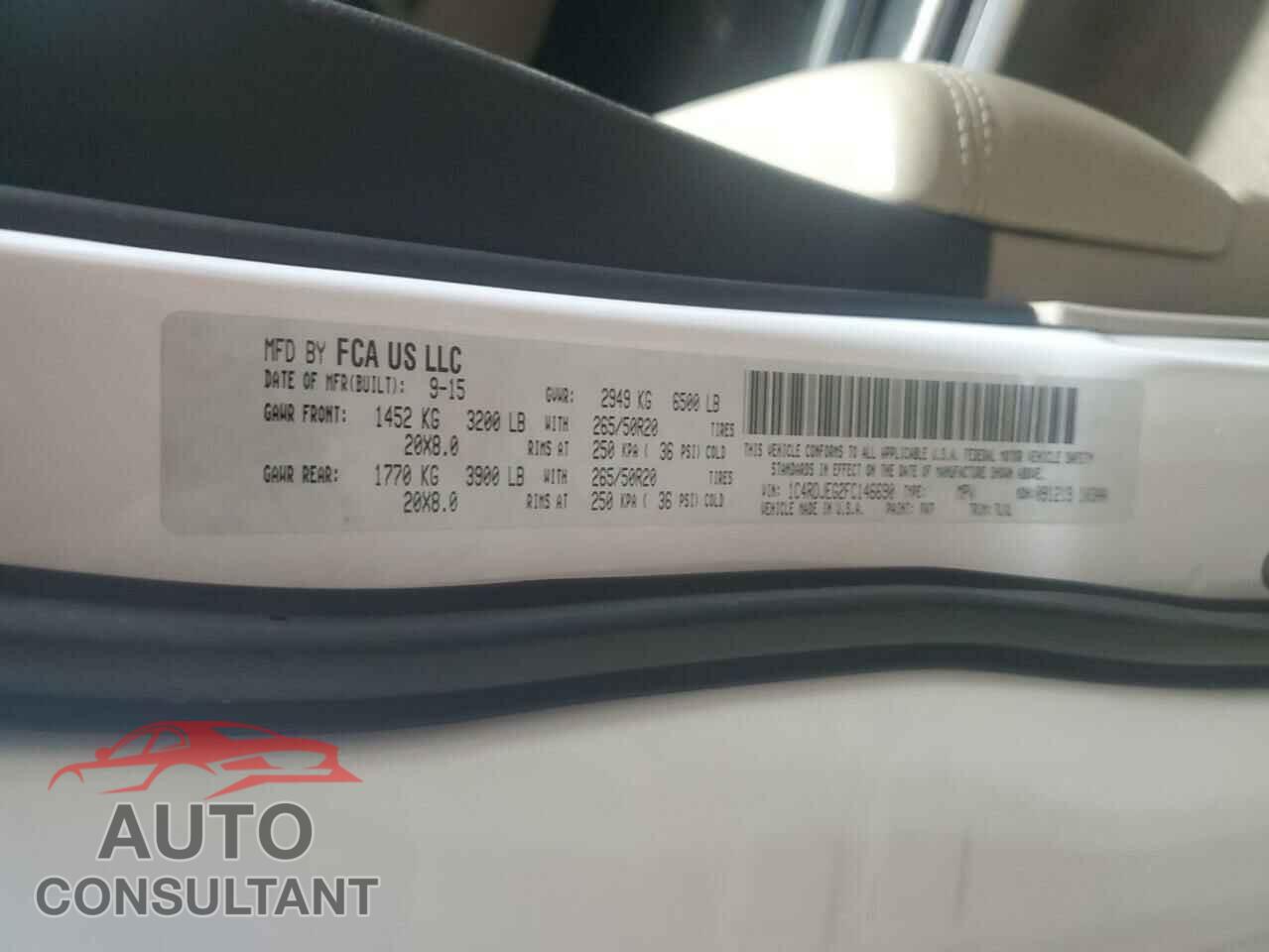 DODGE DURANGO 2015 - 1C4RDJEG2FC146690