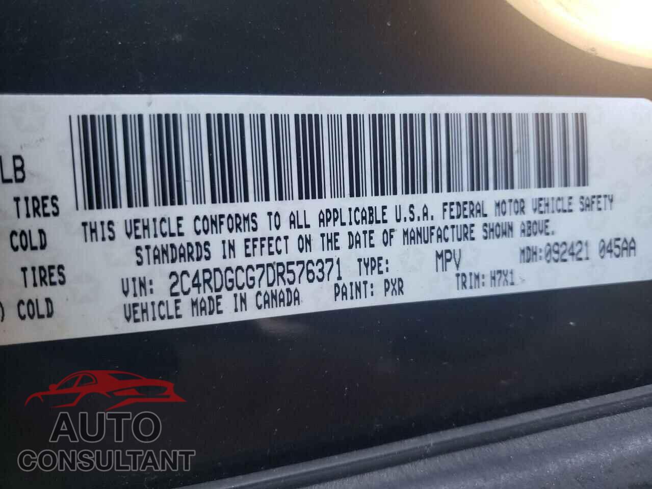 DODGE CARAVAN 2013 - 2C4RDGCG7DR576371