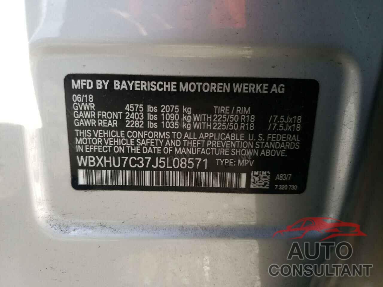 BMW X1 2018 - WBXHU7C37J5L08571