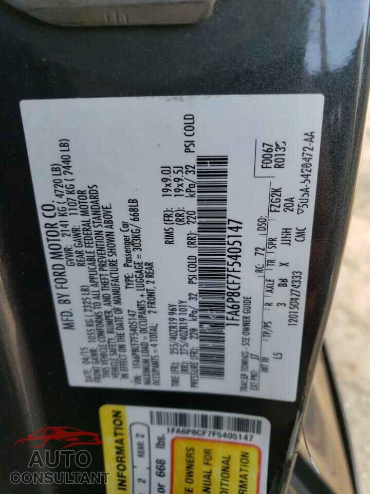 FORD MUSTANG 2015 - 1FA6P8CF7F5405147