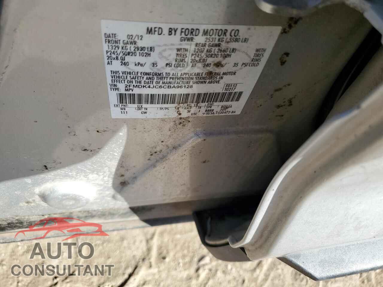 FORD EDGE 2012 - 2FMDK4JC6CBA96128