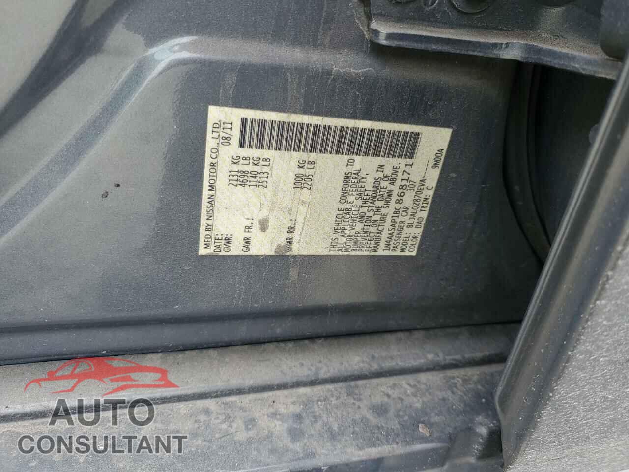 NISSAN MAXIMA 2011 - 1N4AA5AP1BC868171