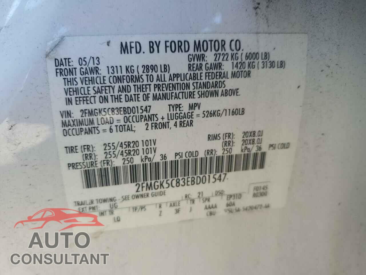 FORD FLEX 2014 - 2FMGK5C83EBD01547