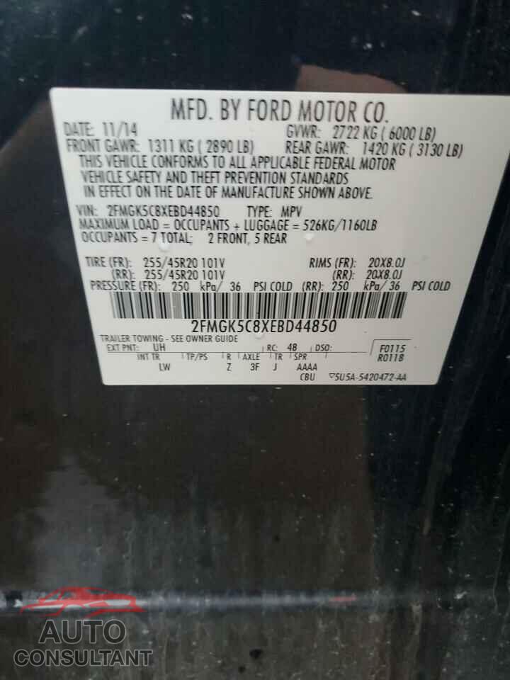 FORD FLEX 2014 - 2FMGK5C8XEBD44850