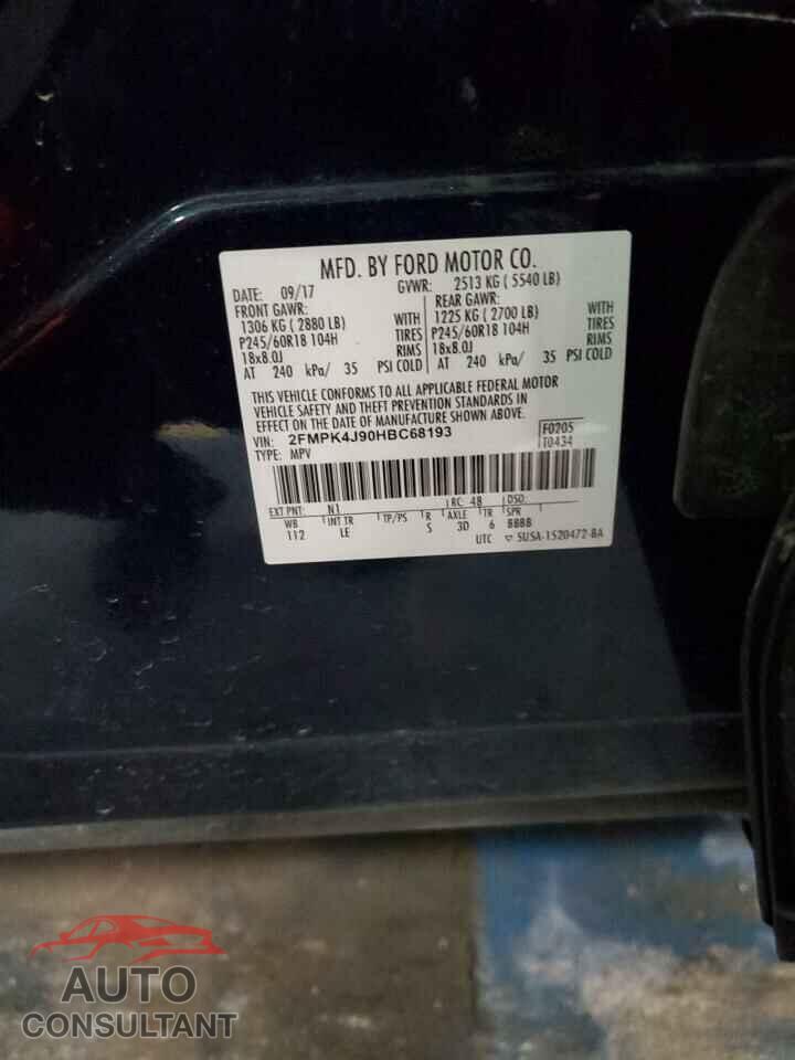 FORD EDGE 2017 - 2FMPK4J90HBC68193