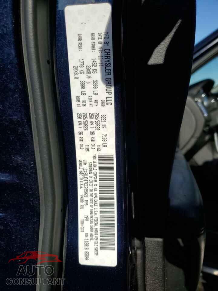 DODGE DURANGO 2012 - 1C4SDJDT7CC205020