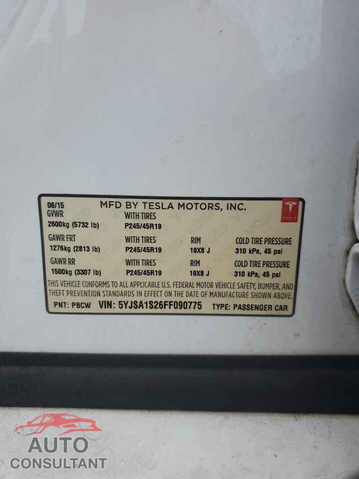 TESLA MODEL S 2015 - 5YJSA1S26FF090775