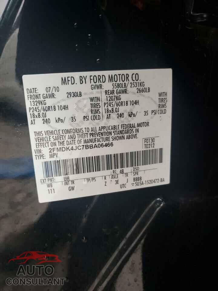 FORD EDGE 2011 - 2FMDK4JC7BBA06466