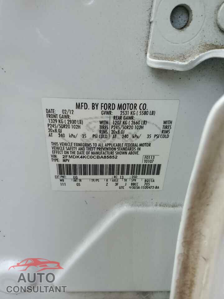FORD EDGE 2012 - 2FMDK4KC0CBA85852