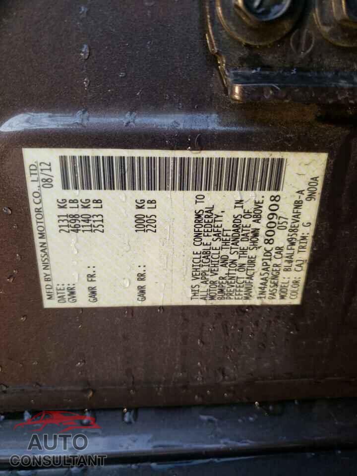 NISSAN MAXIMA 2013 - 1N4AA5AP1DC800908