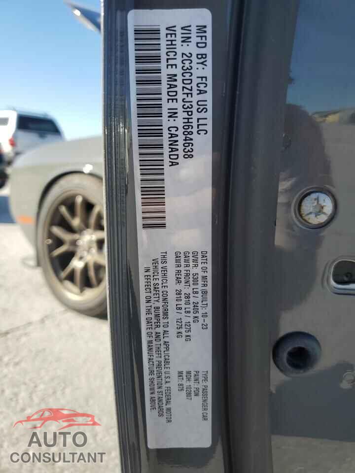 DODGE CHALLENGER 2023 - 2C3CDZFJ3PH684638