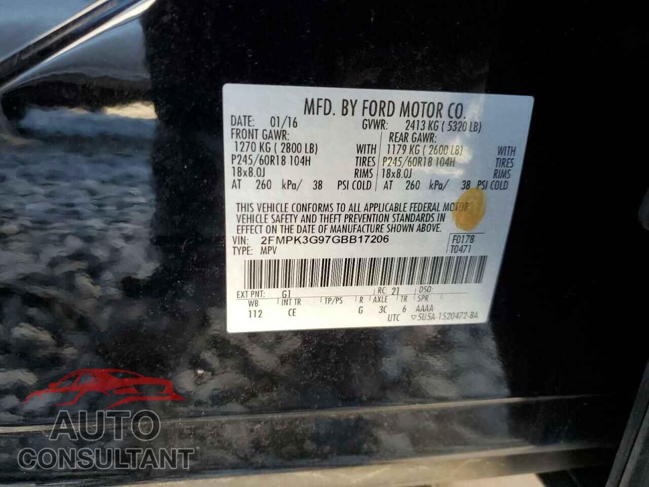 FORD EDGE 2016 - 2FMPK3G97GBB17206