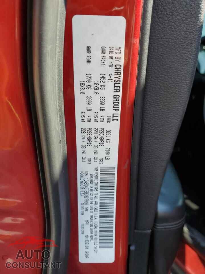 DODGE DURANGO 2011 - 1D4SD4GT5BC627916