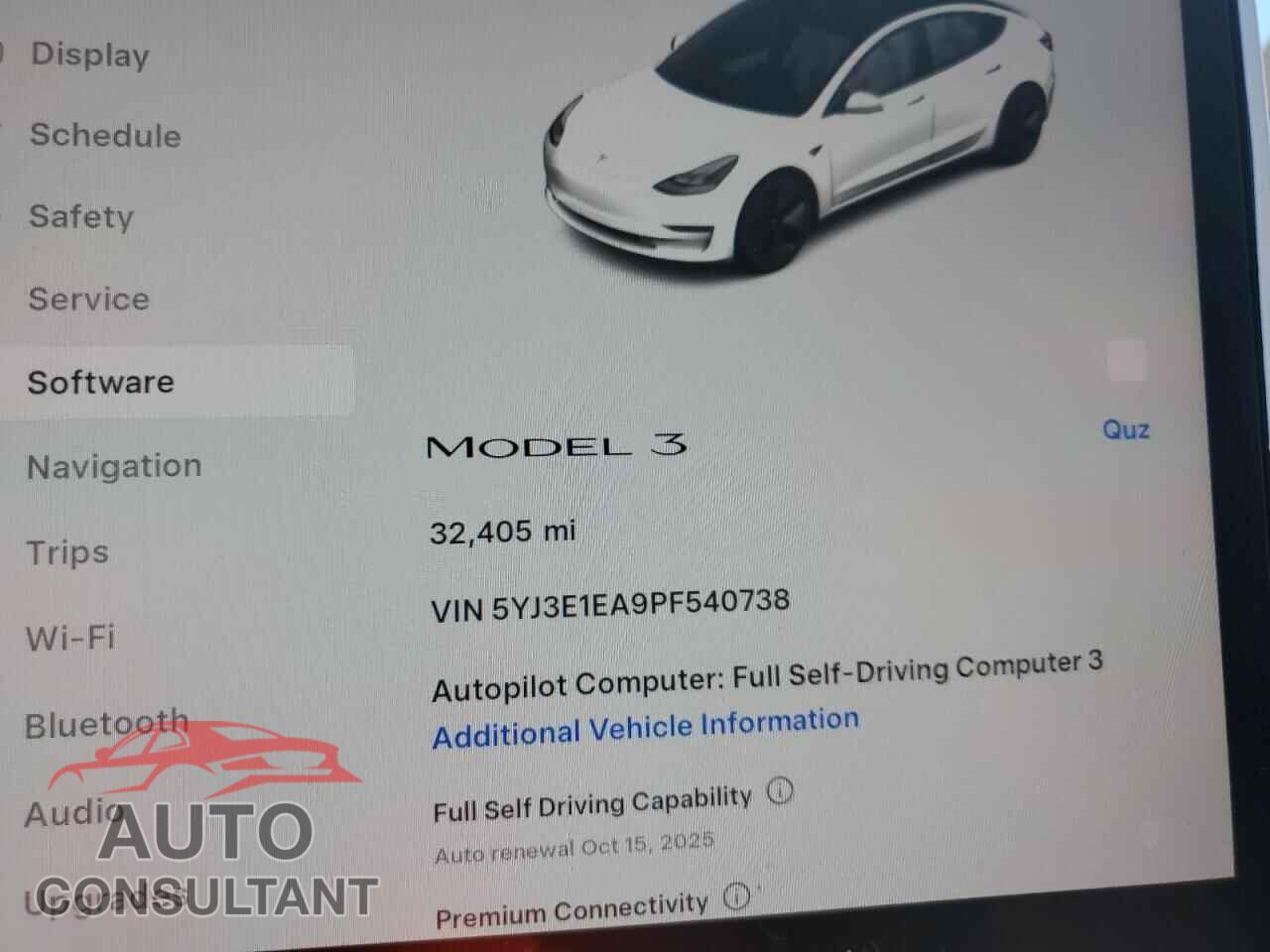 TESLA MODEL 3 2023 - 5YJ3E1EA9PF540738
