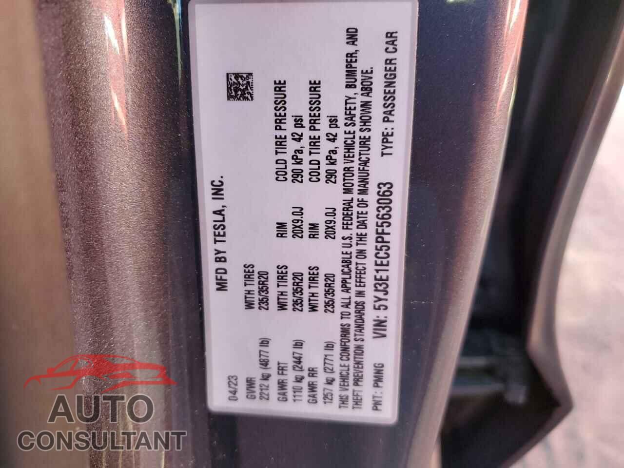 TESLA MODEL 3 2023 - 5YJ3E1EC5PF563063