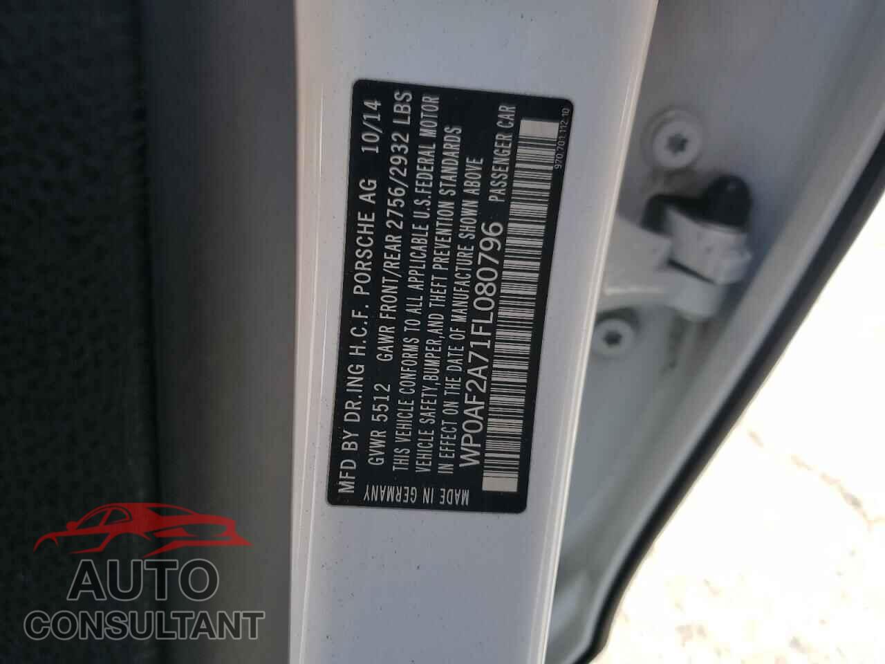 PORSCHE PANAMERA 2015 - WP0AF2A71FL080796