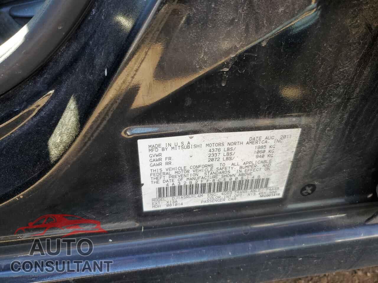 MITSUBISHI GALANT 2012 - 4A32B2FF8CE008149