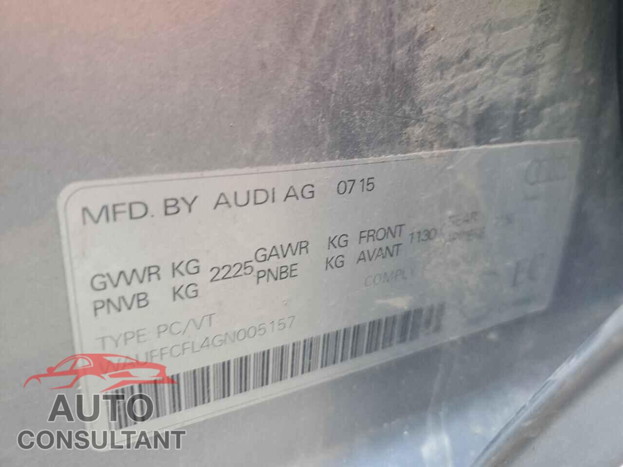 AUDI A4 2016 - WAUFFCFL4GN005157
