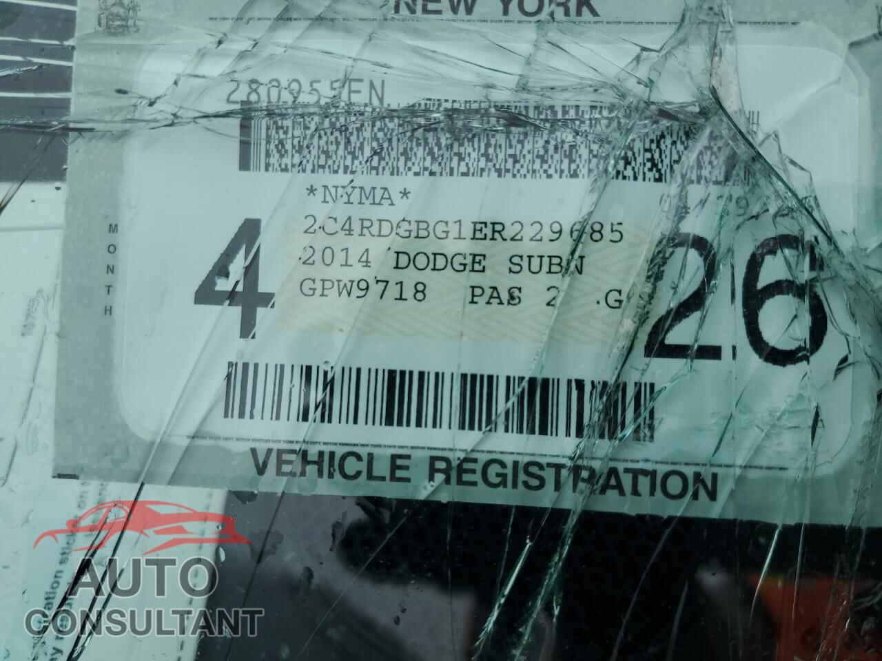 DODGE CARAVAN 2014 - 2C4RDGBG1ER229685