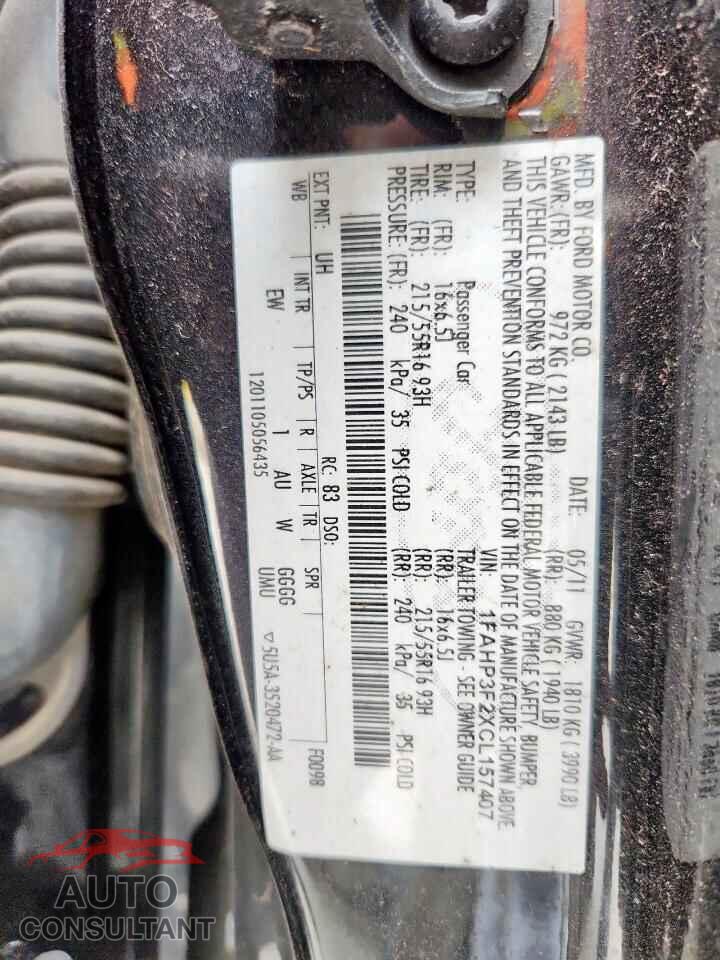 FORD FOCUS 2012 - 1FAHP3F2XCL157407