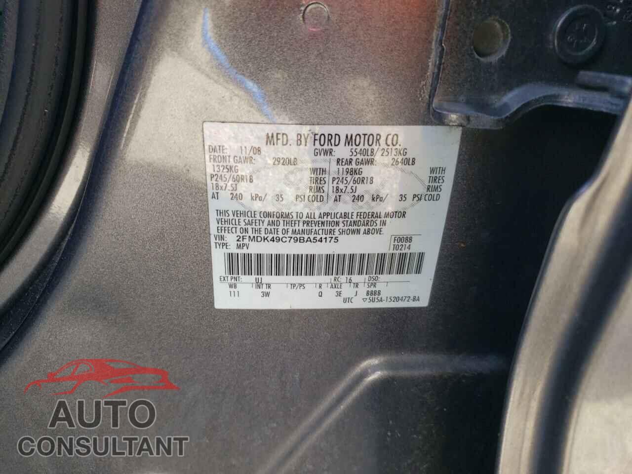 FORD EDGE 2009 - 2FMDK49C79BA54175