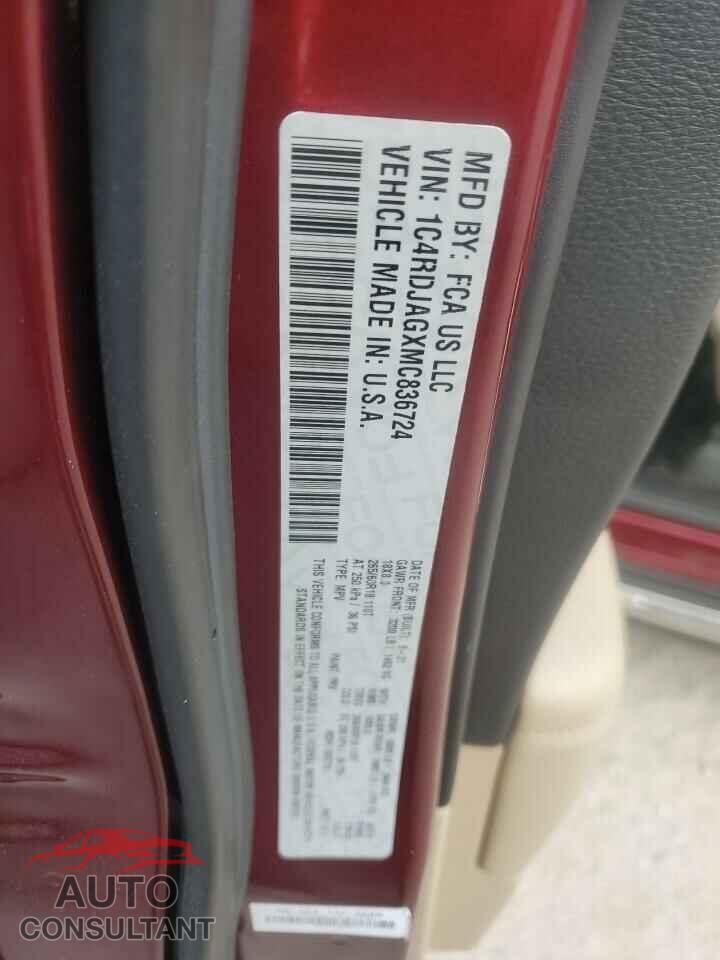 DODGE DURANGO 2021 - 1C4RDJAGXMC836724