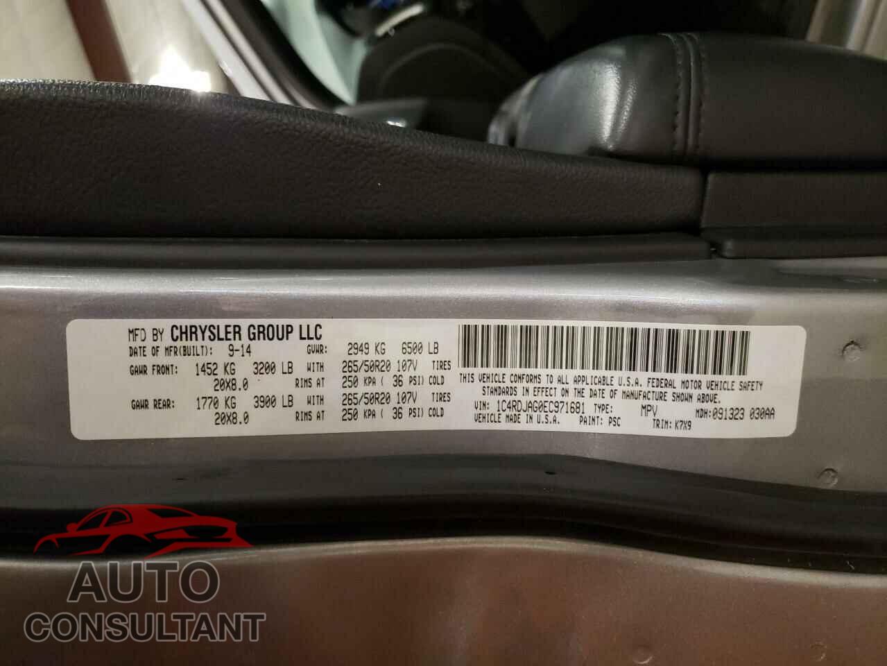 DODGE DURANGO 2014 - 1C4RDJAG0EC971681