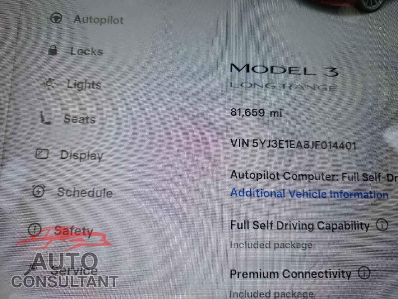 TESLA MODEL 3 2018 - 5YJ3E1EA8JF014401