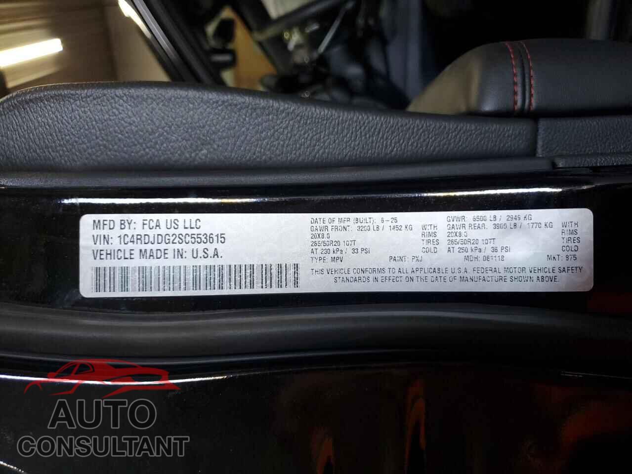 DODGE DURANGO 2025 - 1C4RDJDG2SC553615