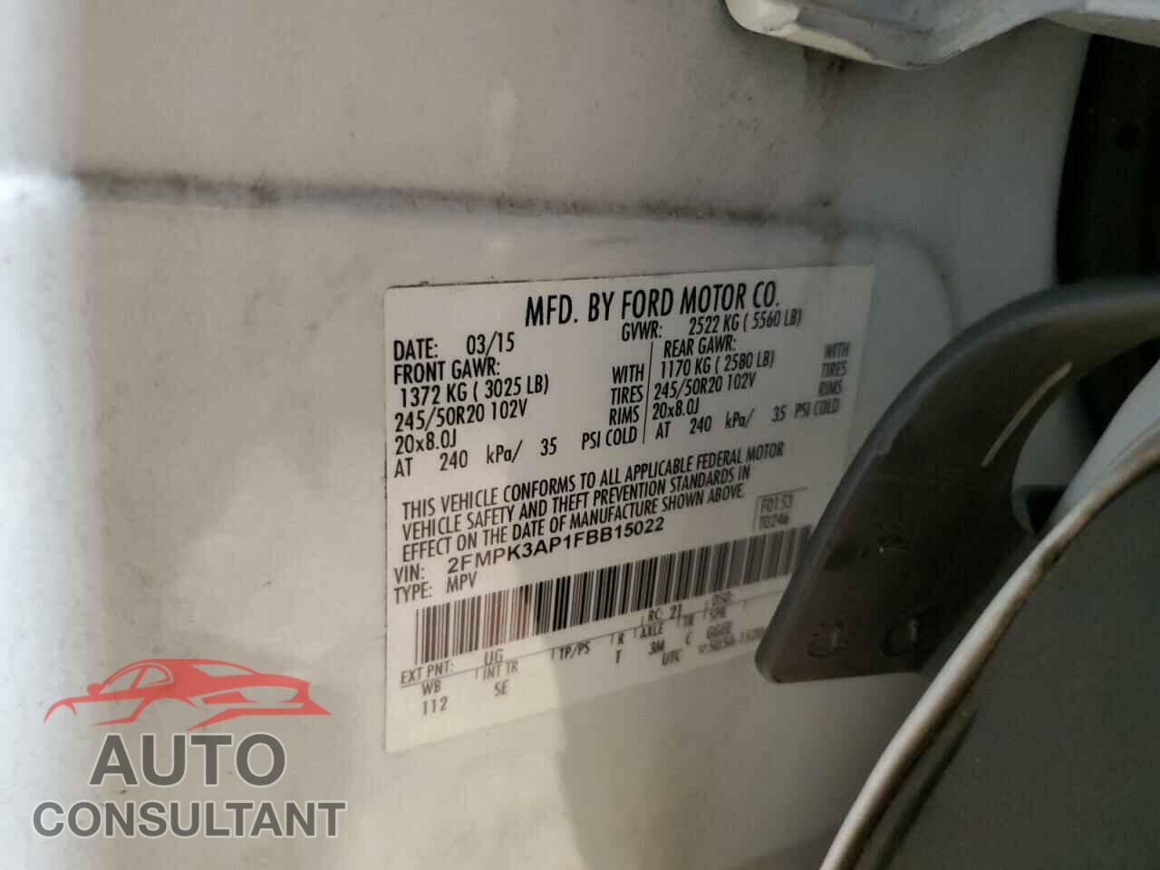 FORD EDGE 2015 - 2FMPK3AP1FBB15022