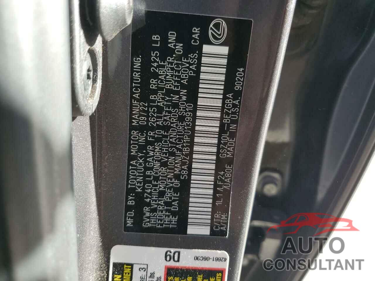 LEXUS ES 350 F S 2023 - 58AJZ1B11PU139910