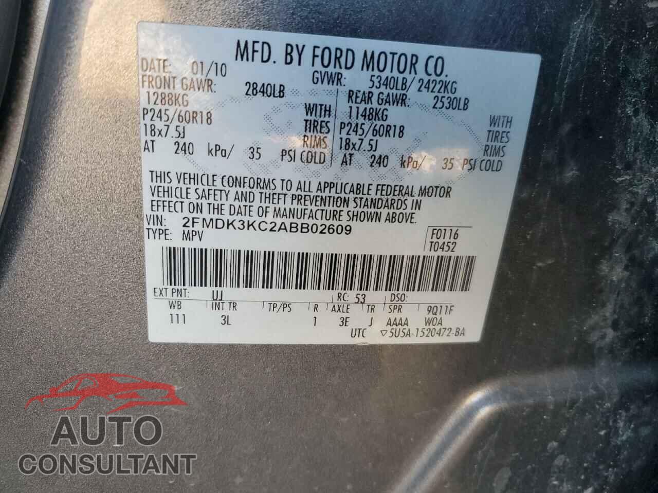 FORD EDGE 2010 - 2FMDK3KC2ABB02609