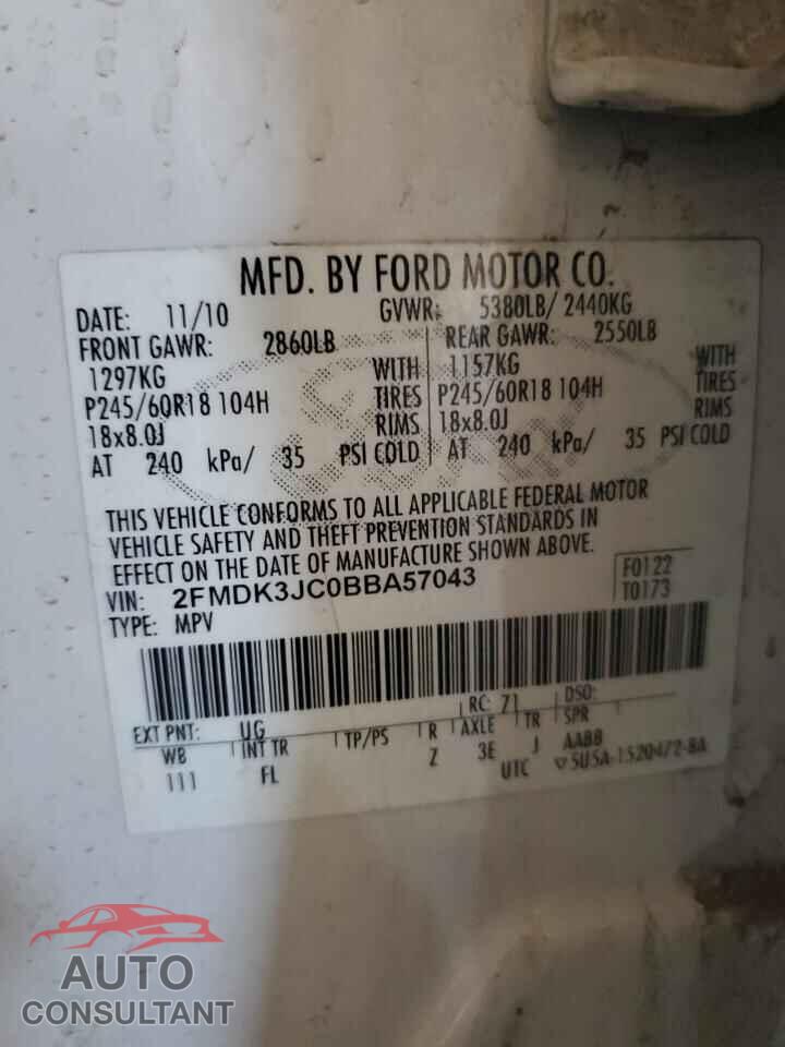 FORD EDGE 2011 - 2FMDK3JC0BBA57043