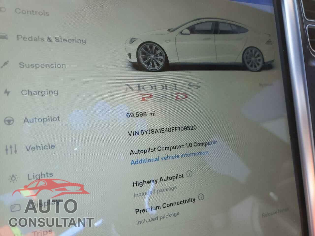 TESLA MODEL S 2015 - 5YJSA1E48FF109520