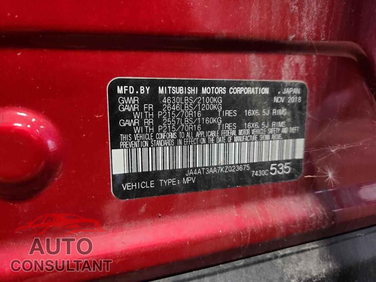 MITSUBISHI ECLIPSE 2019 - JA4AT3AA7KZ023675
