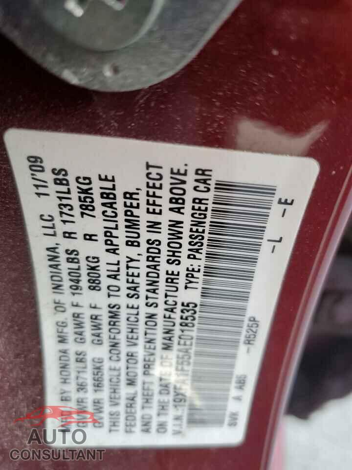 HONDA CIVIC 2010 - 19XFA1F55AE018535