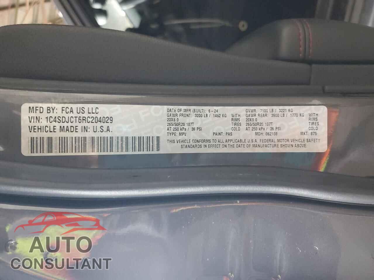 DODGE DURANGO 2024 - 1C4SDJCT6RC204029