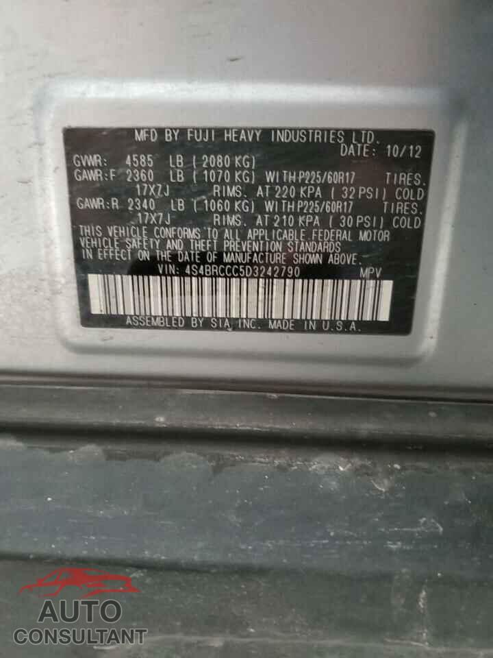 SUBARU OUTBACK 2013 - 4S4BRCCC5D3242790