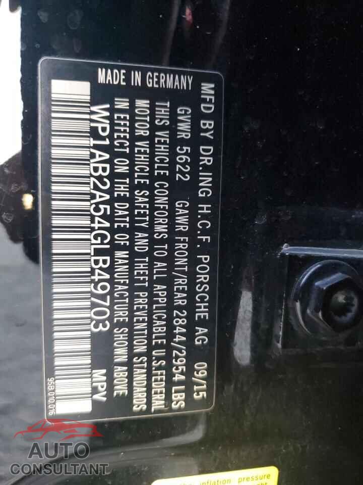 PORSCHE MACAN 2016 - WP1AB2A54GLB49703
