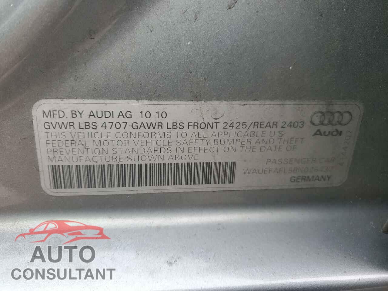 AUDI A4 2011 - WAUEFAFL5BN026432