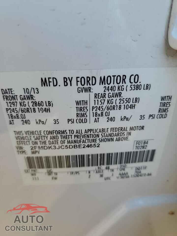 FORD EDGE 2013 - 2FMDK3JC5DBE24652