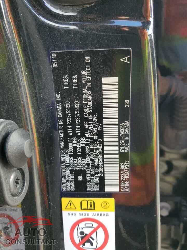LEXUS RX450 2019 - 2T2BGMCA9KC040310