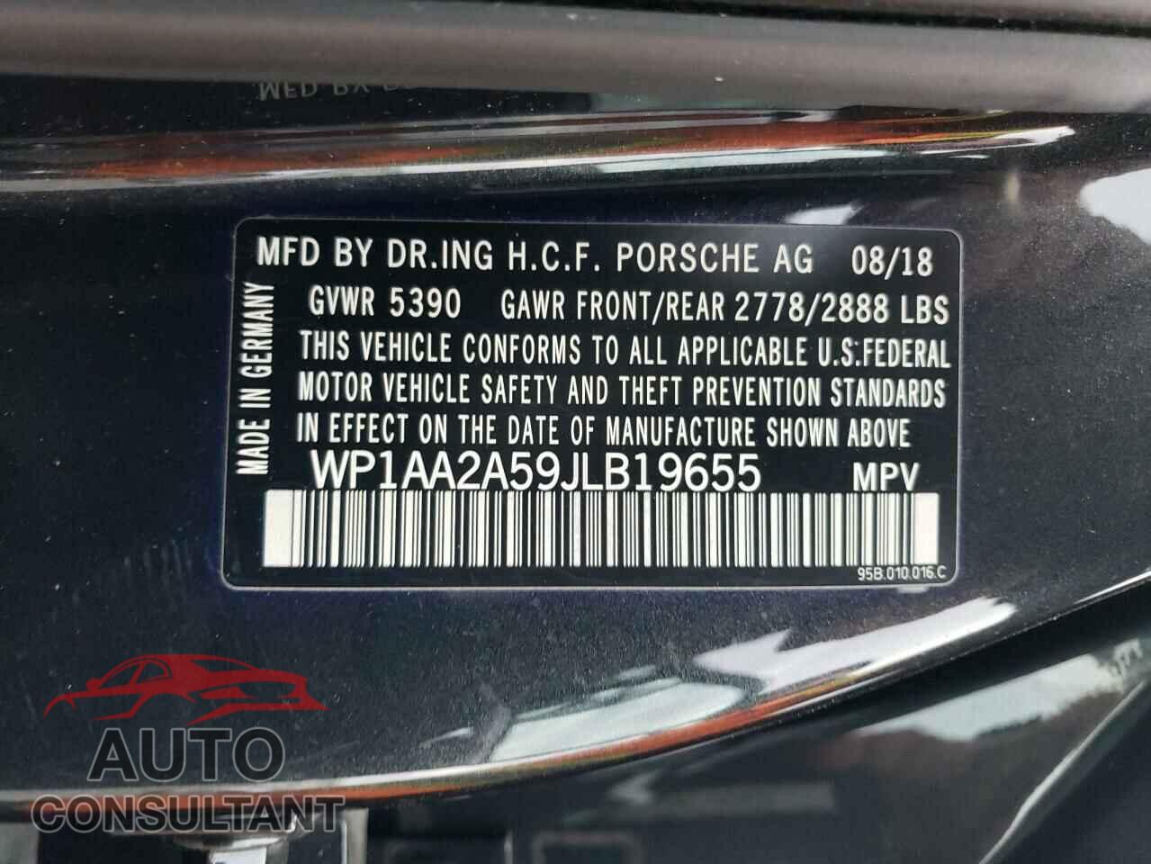 PORSCHE MACAN 2018 - WP1AA2A59JLB19655