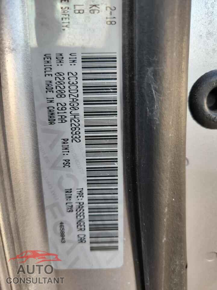 DODGE CHALLENGER 2018 - 2C3CDZAG0JH226932
