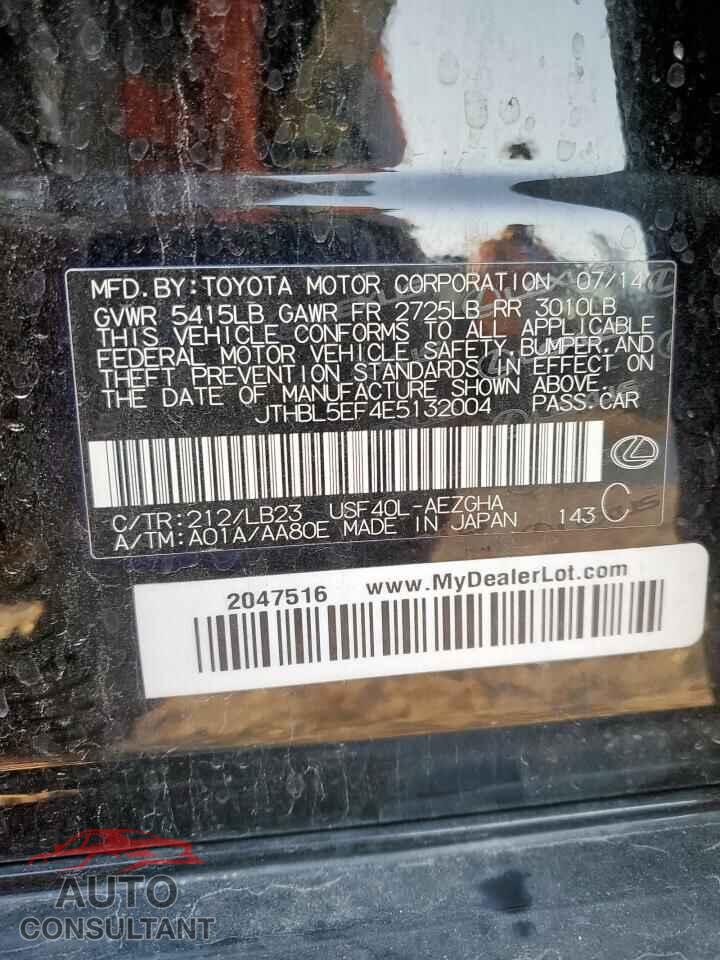 LEXUS LS460 2014 - JTHBL5EF4E5132004