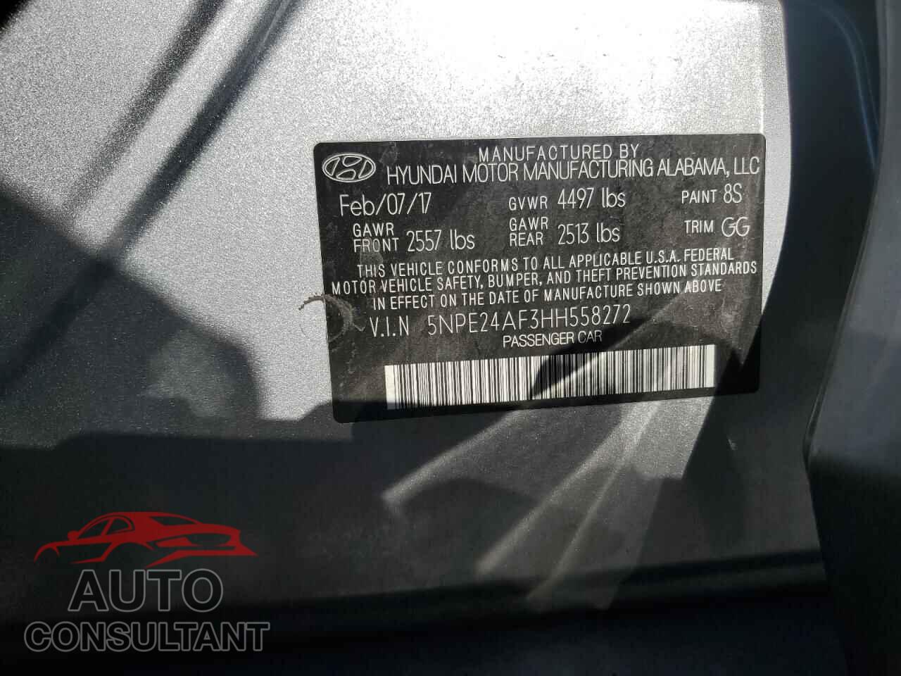 HYUNDAI SONATA 2017 - 5NPE24AF3HH558272