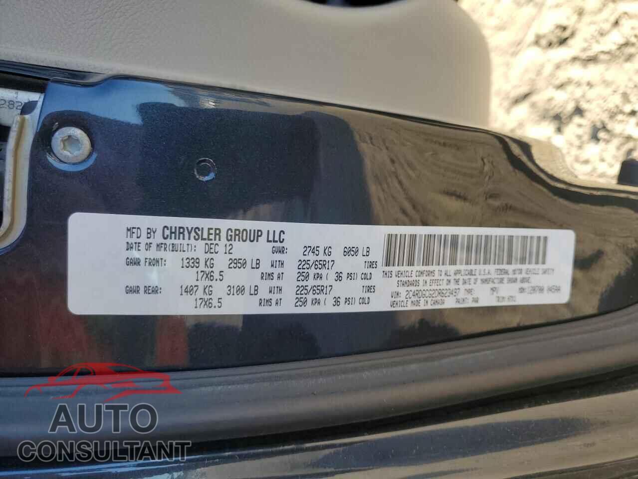 DODGE CARAVAN 2013 - 2C4RDGCG2DR623497