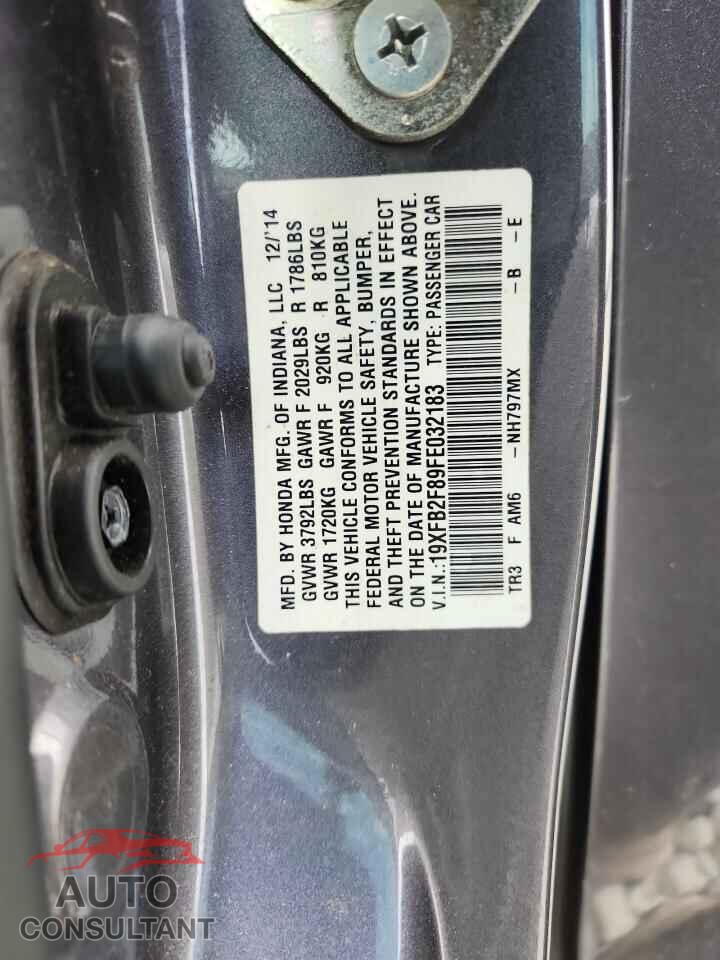HONDA CIVIC 2015 - 19XFB2F89FE032183