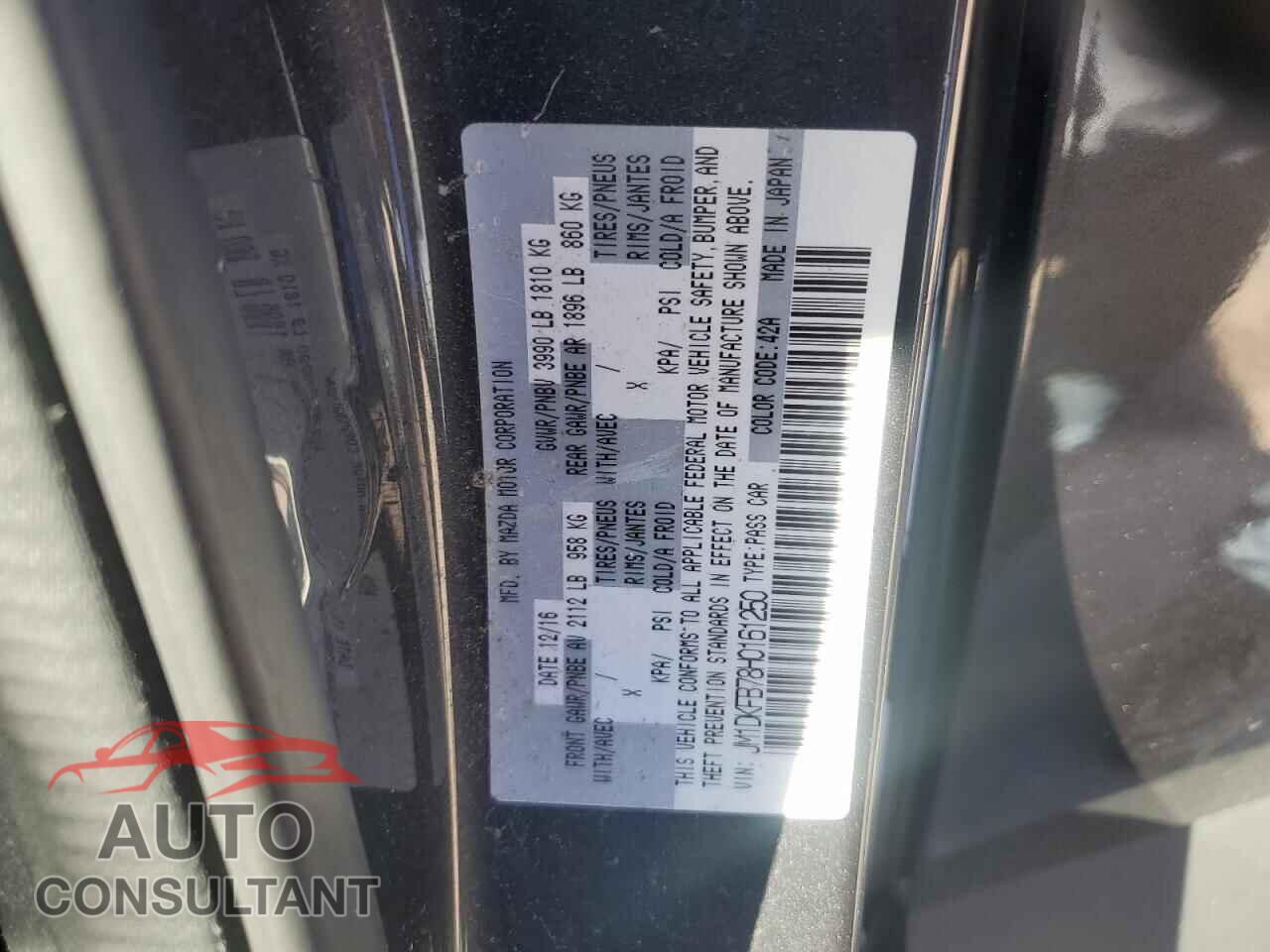 MAZDA CX-3 2017 - JM1DKFB78H0161250