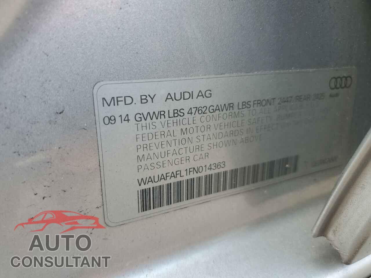 AUDI A4 2015 - WAUAFAFL1FN014363